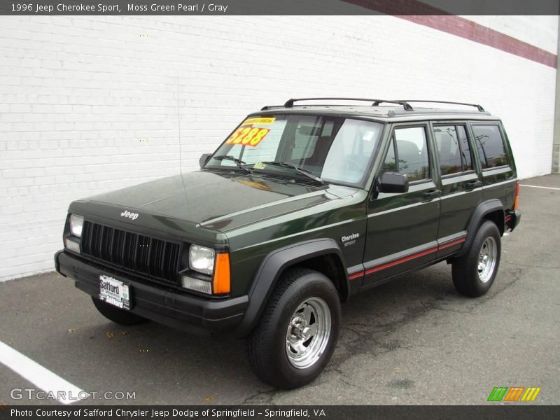 Moss Green Pearl / Gray 1996 Jeep Cherokee Sport