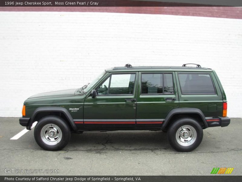 Moss Green Pearl / Gray 1996 Jeep Cherokee Sport