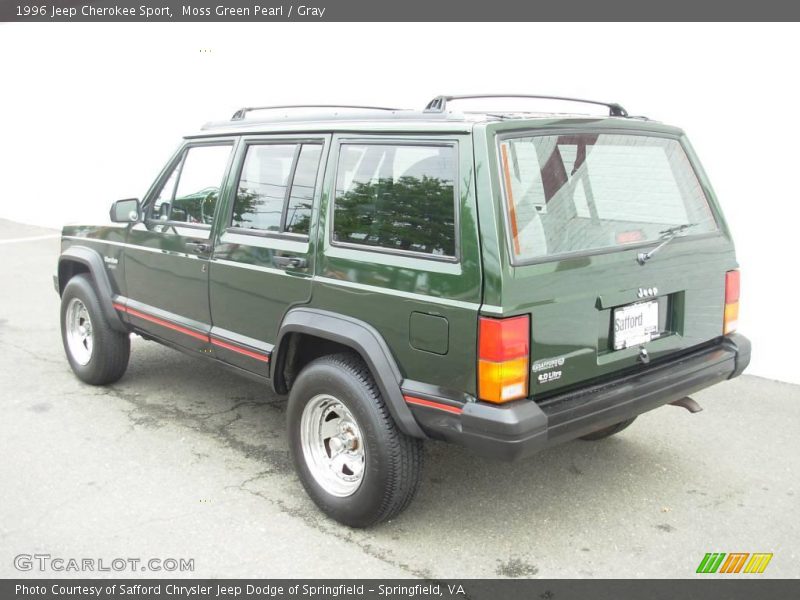 Moss Green Pearl / Gray 1996 Jeep Cherokee Sport