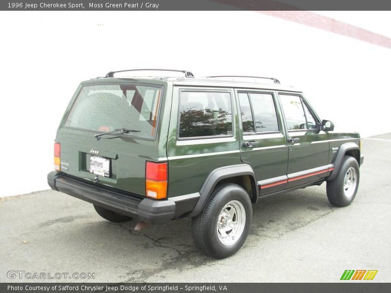 Moss Green Pearl / Gray 1996 Jeep Cherokee Sport