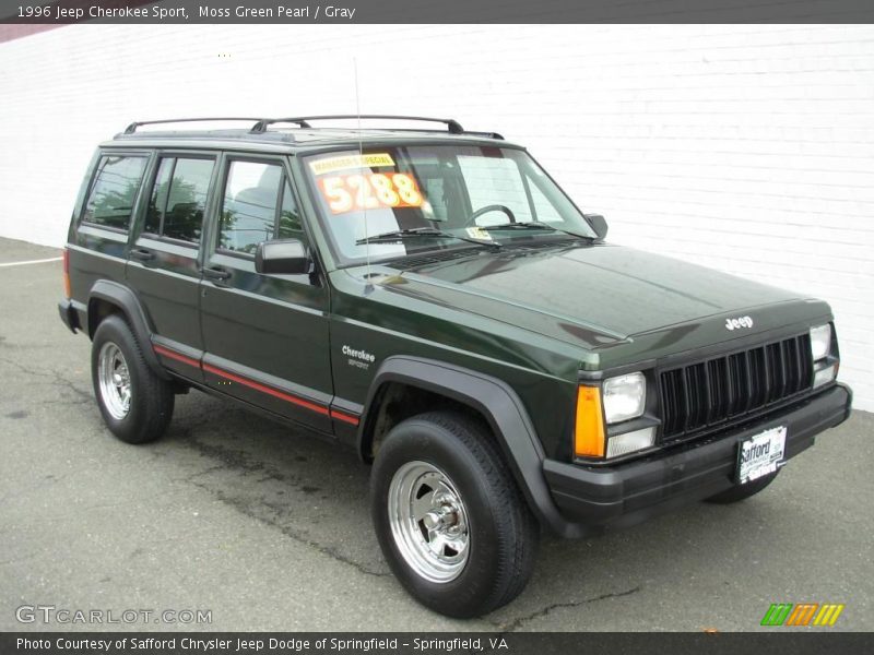 Moss Green Pearl / Gray 1996 Jeep Cherokee Sport