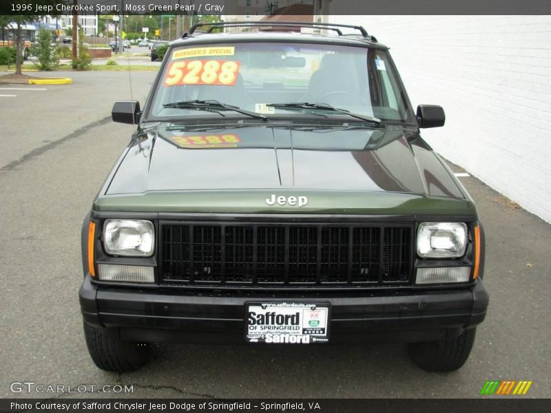 Moss Green Pearl / Gray 1996 Jeep Cherokee Sport