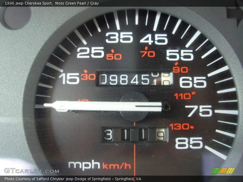 Moss Green Pearl / Gray 1996 Jeep Cherokee Sport