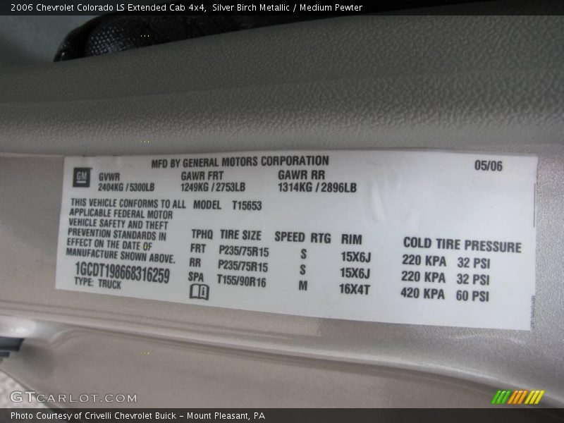 Silver Birch Metallic / Medium Pewter 2006 Chevrolet Colorado LS Extended Cab 4x4