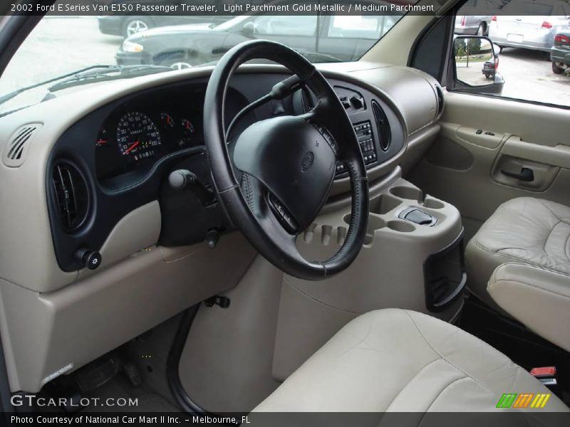 Light Parchment Gold Metallic / Medium Parchment 2002 Ford E Series Van E150 Passenger Traveler