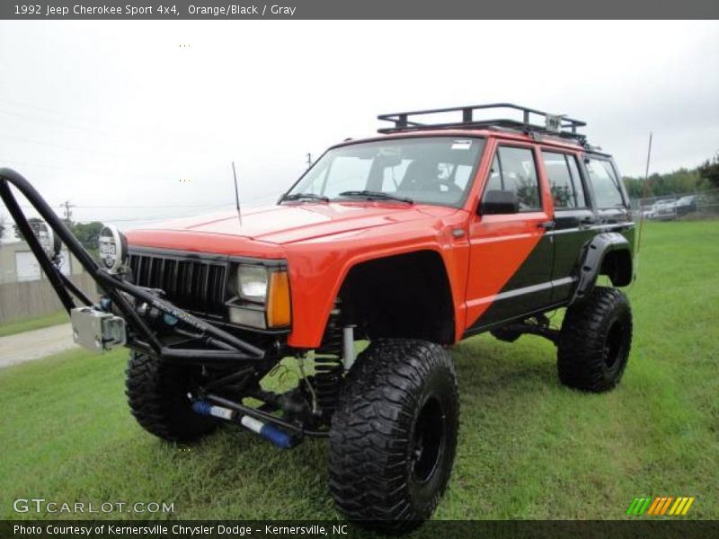 Orange/Black / Gray 1992 Jeep Cherokee Sport 4x4