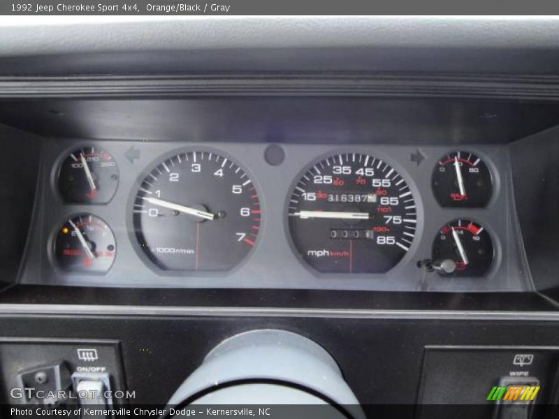 Orange/Black / Gray 1992 Jeep Cherokee Sport 4x4