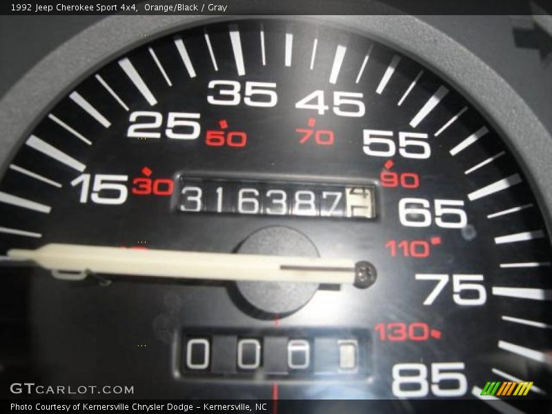 Orange/Black / Gray 1992 Jeep Cherokee Sport 4x4