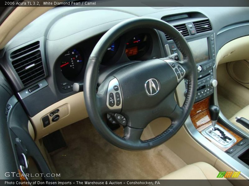 White Diamond Pearl / Camel 2006 Acura TL 3.2