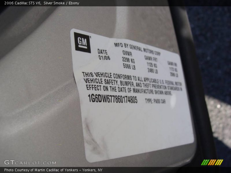 Silver Smoke / Ebony 2006 Cadillac STS V6