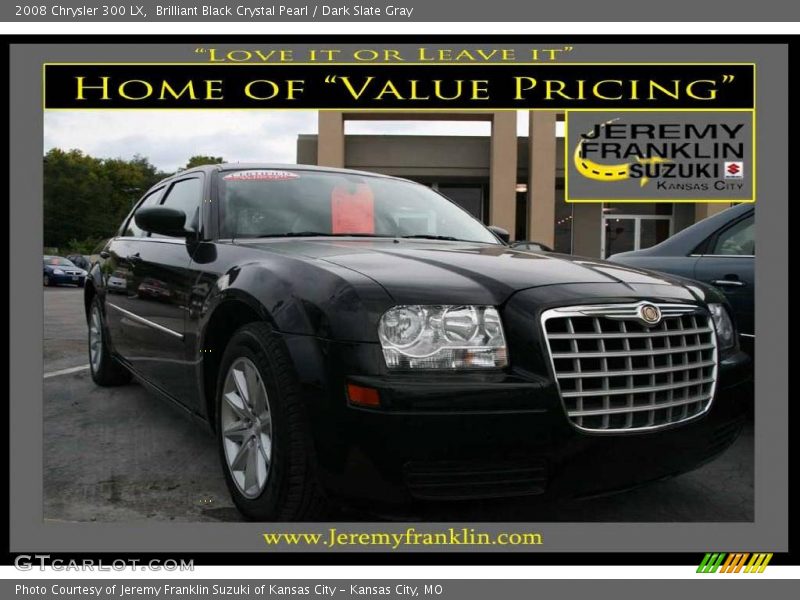 Brilliant Black Crystal Pearl / Dark Slate Gray 2008 Chrysler 300 LX