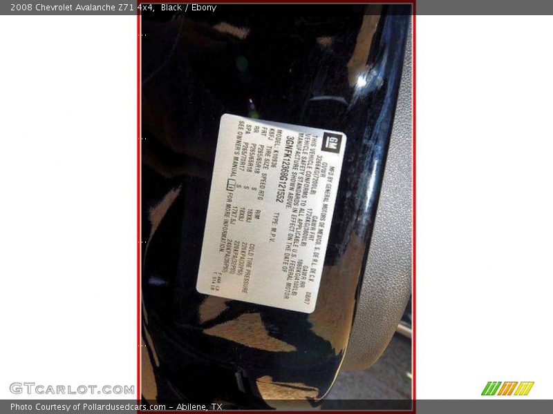 Black / Ebony 2008 Chevrolet Avalanche Z71 4x4