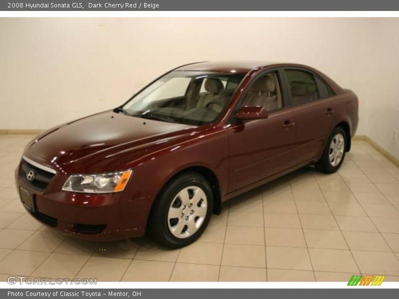 Dark Cherry Red / Beige 2008 Hyundai Sonata GLS