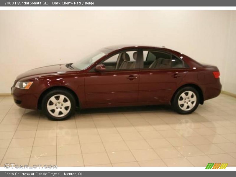 Dark Cherry Red / Beige 2008 Hyundai Sonata GLS