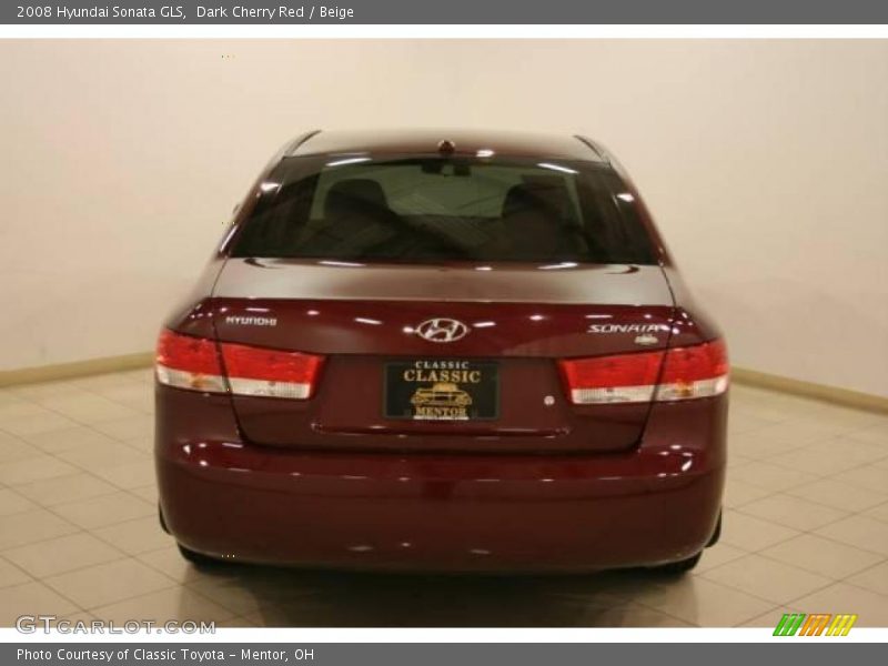 Dark Cherry Red / Beige 2008 Hyundai Sonata GLS