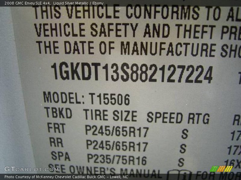 Liquid Silver Metallic / Ebony 2008 GMC Envoy SLE 4x4