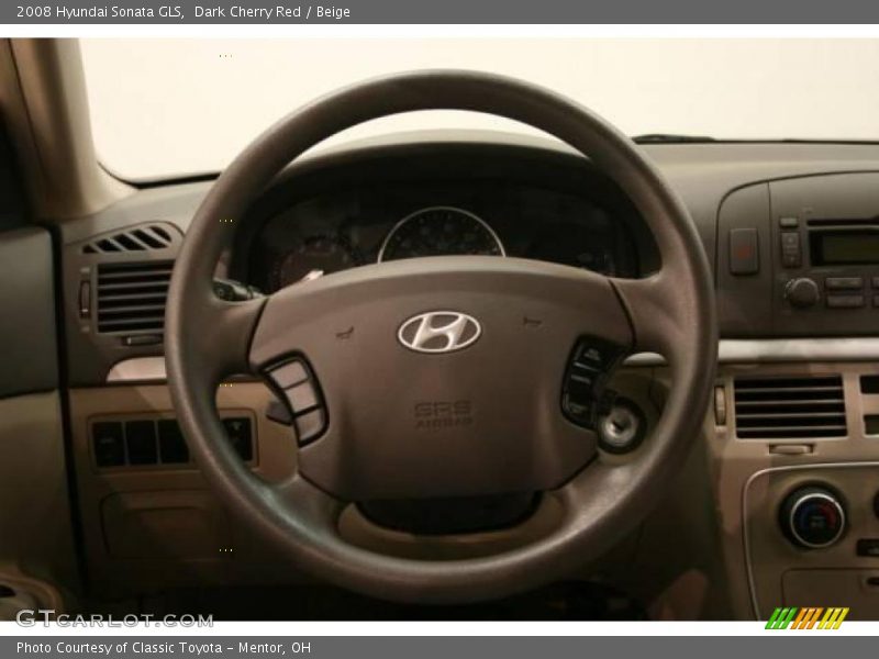 Dark Cherry Red / Beige 2008 Hyundai Sonata GLS