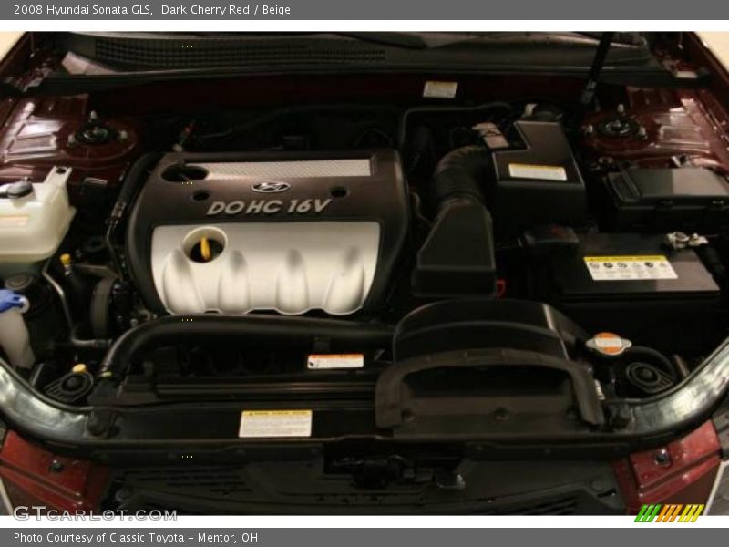 Dark Cherry Red / Beige 2008 Hyundai Sonata GLS