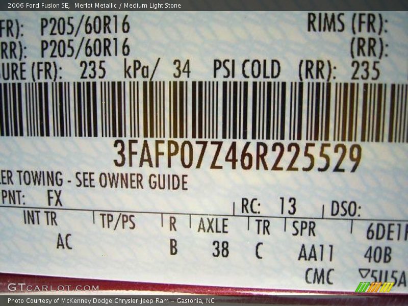 Merlot Metallic / Medium Light Stone 2006 Ford Fusion SE