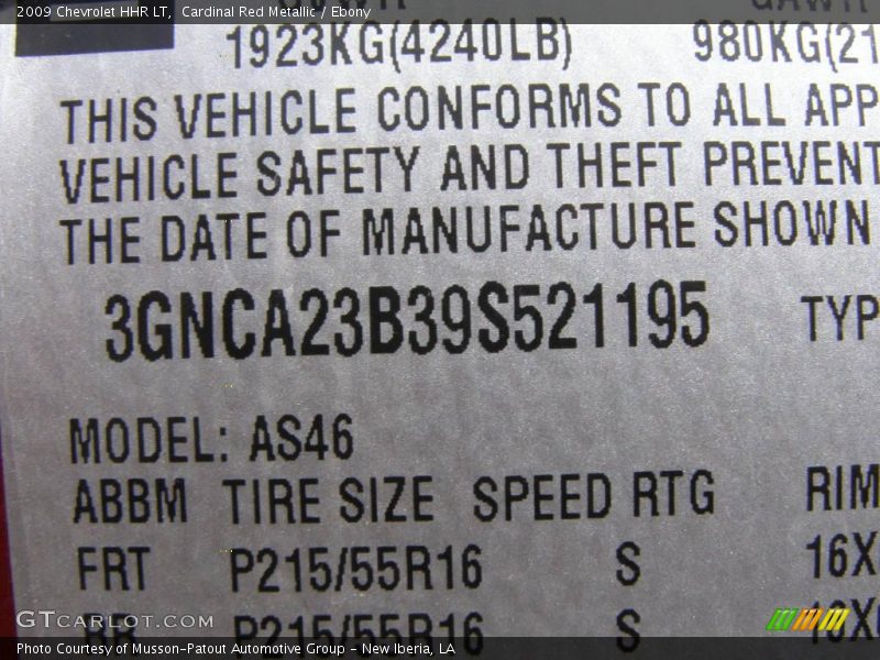 Cardinal Red Metallic / Ebony 2009 Chevrolet HHR LT