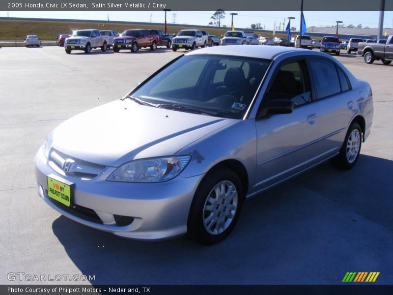 Satin Silver Metallic / Gray 2005 Honda Civic LX Sedan