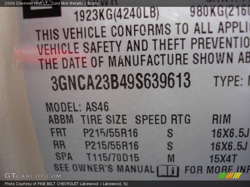 Gold Mist Metallic / Ebony 2009 Chevrolet HHR LT