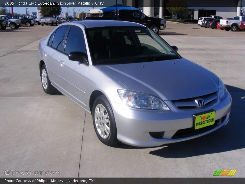 Satin Silver Metallic / Gray 2005 Honda Civic LX Sedan