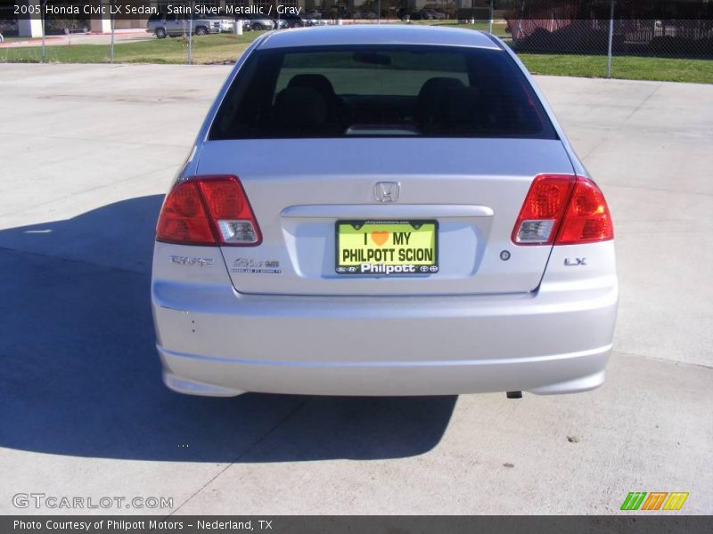 Satin Silver Metallic / Gray 2005 Honda Civic LX Sedan