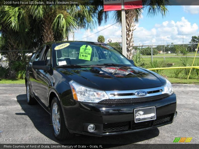 Black / Medium Stone 2008 Ford Focus SES Sedan