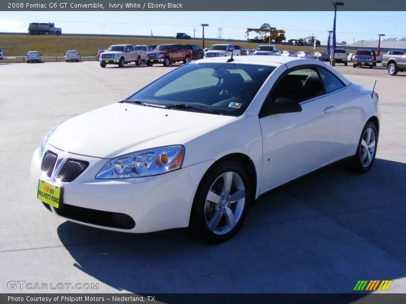 Ivory White / Ebony Black 2008 Pontiac G6 GT Convertible