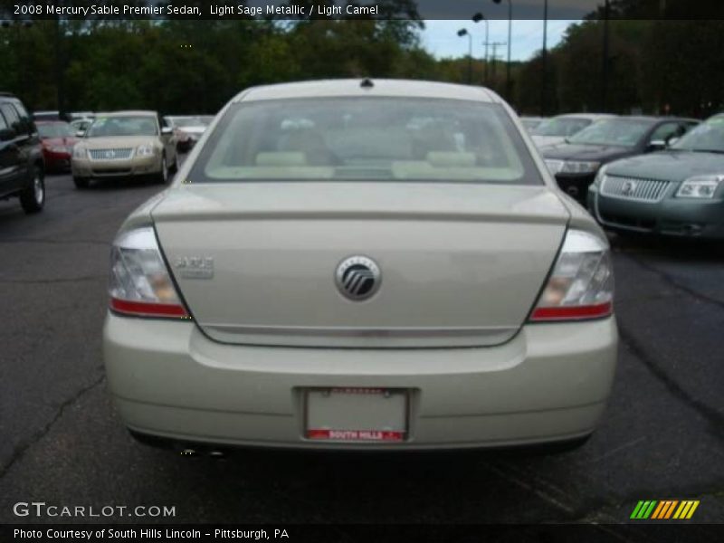 Light Sage Metallic / Light Camel 2008 Mercury Sable Premier Sedan