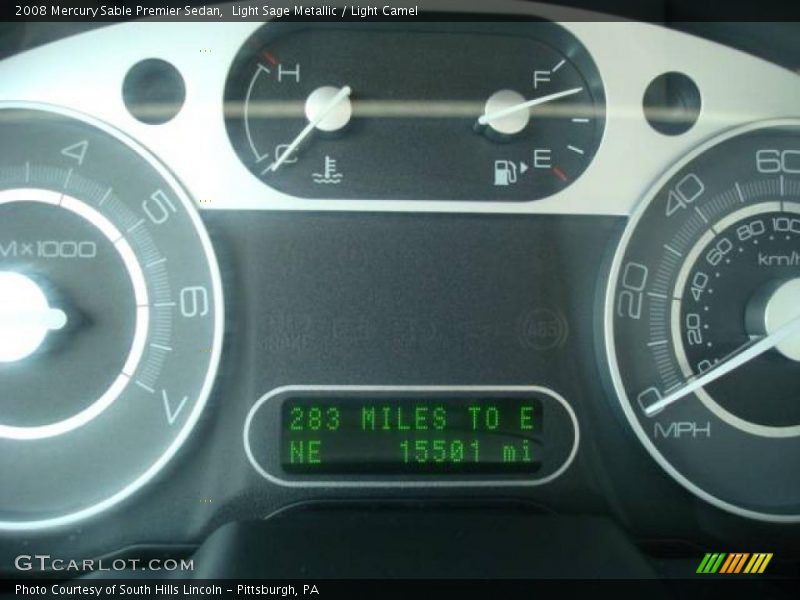 Light Sage Metallic / Light Camel 2008 Mercury Sable Premier Sedan