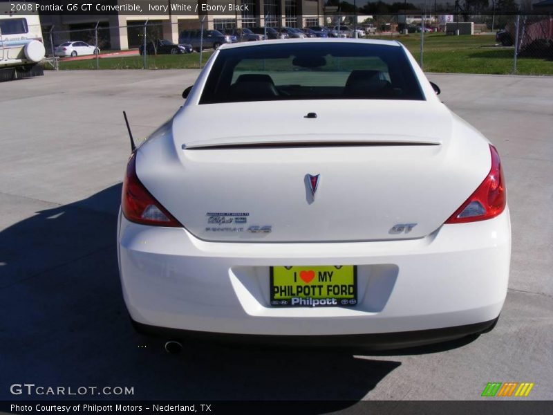 Ivory White / Ebony Black 2008 Pontiac G6 GT Convertible