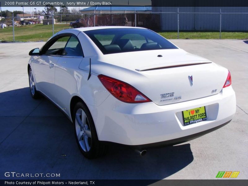 Ivory White / Ebony Black 2008 Pontiac G6 GT Convertible