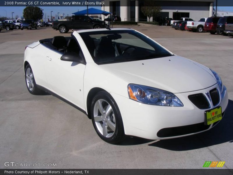 Ivory White / Ebony Black 2008 Pontiac G6 GT Convertible