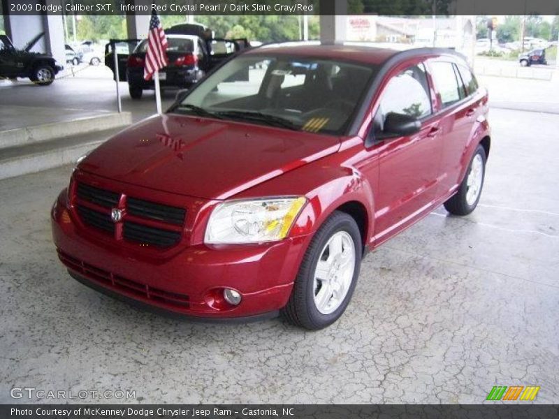 Inferno Red Crystal Pearl / Dark Slate Gray/Red 2009 Dodge Caliber SXT