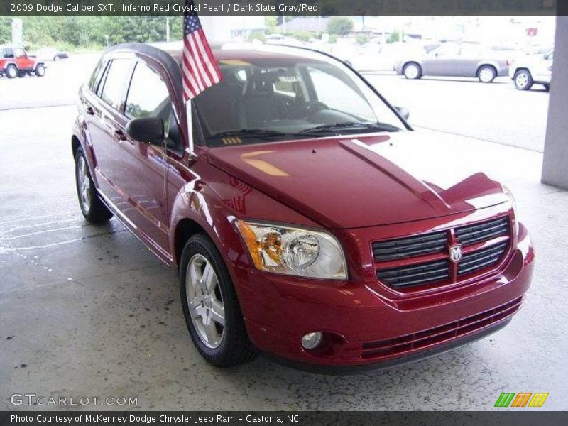 Inferno Red Crystal Pearl / Dark Slate Gray/Red 2009 Dodge Caliber SXT