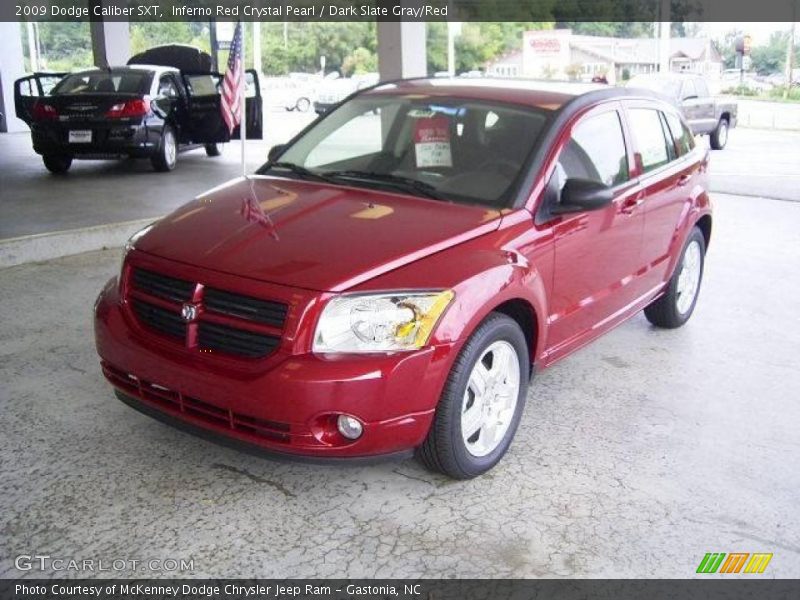 Inferno Red Crystal Pearl / Dark Slate Gray/Red 2009 Dodge Caliber SXT