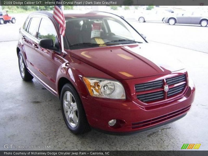 Inferno Red Crystal Pearl / Dark Slate Gray/Red 2009 Dodge Caliber SXT