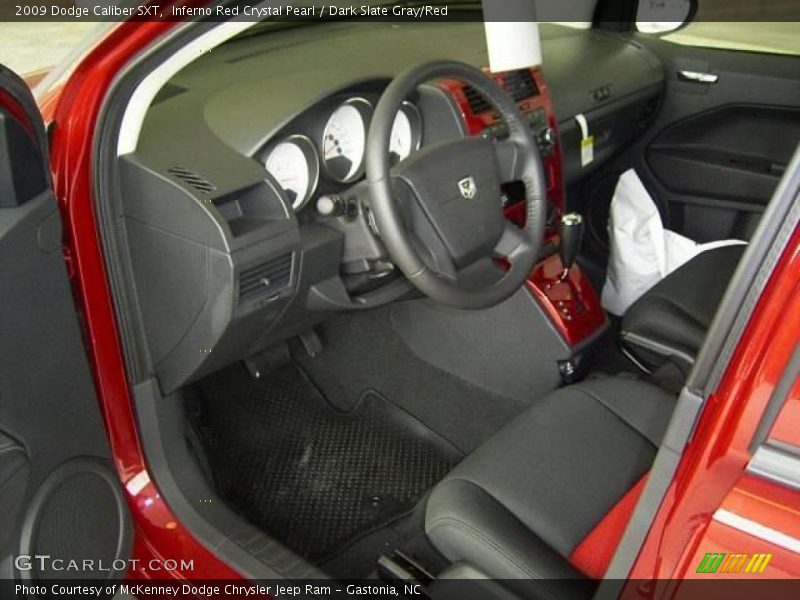 Inferno Red Crystal Pearl / Dark Slate Gray/Red 2009 Dodge Caliber SXT