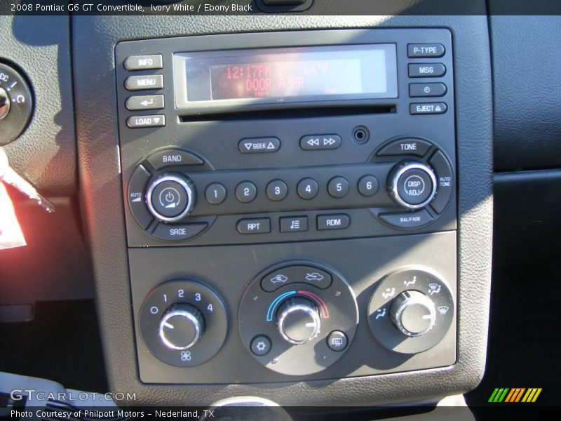 Ivory White / Ebony Black 2008 Pontiac G6 GT Convertible