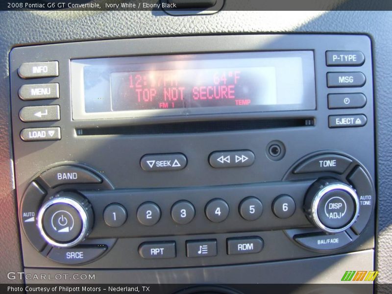 Ivory White / Ebony Black 2008 Pontiac G6 GT Convertible