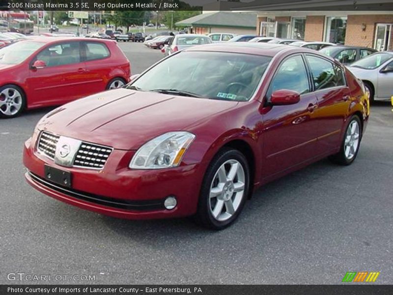 Red Opulence Metallic / Black 2006 Nissan Maxima 3.5 SE