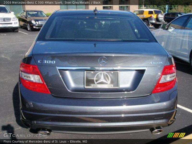 Steel Grey Metallic / Black 2009 Mercedes-Benz C 300 4Matic Sport