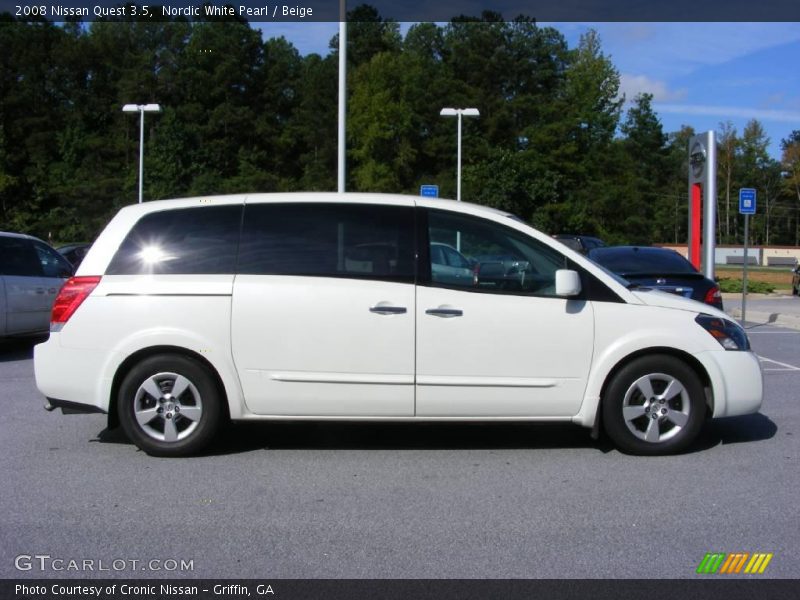 Nordic White Pearl / Beige 2008 Nissan Quest 3.5