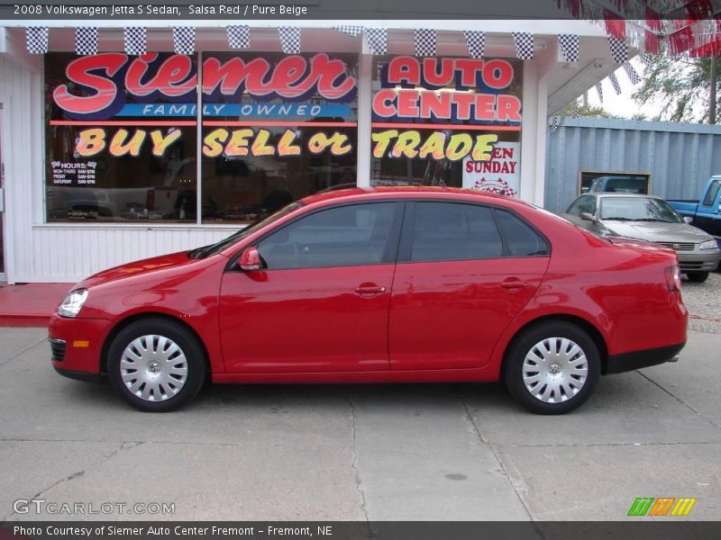 Salsa Red / Pure Beige 2008 Volkswagen Jetta S Sedan