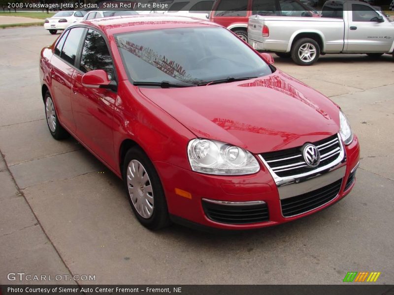 Salsa Red / Pure Beige 2008 Volkswagen Jetta S Sedan