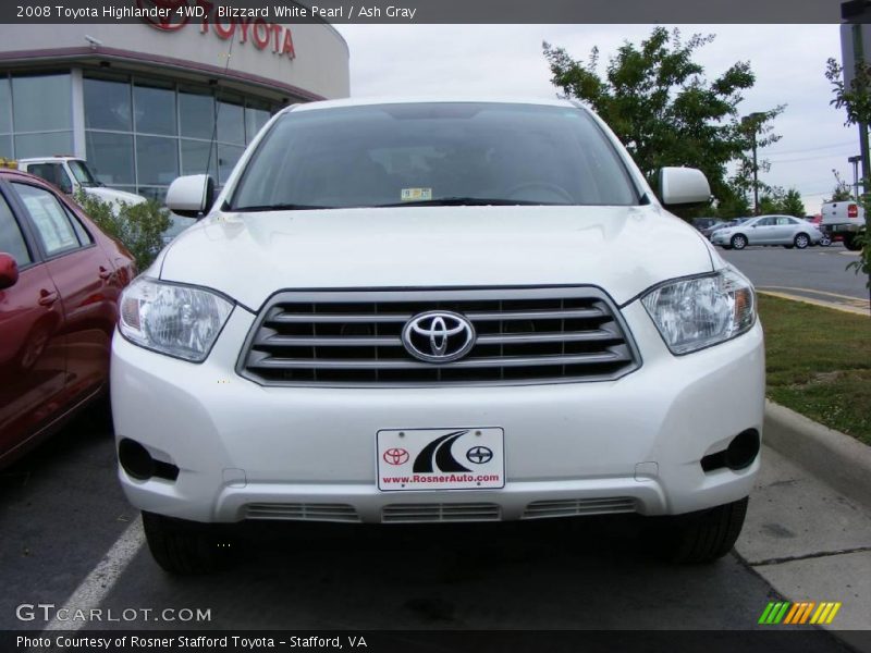 Blizzard White Pearl / Ash Gray 2008 Toyota Highlander 4WD
