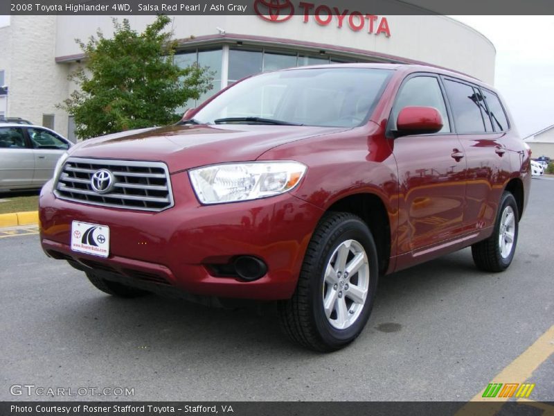 Salsa Red Pearl / Ash Gray 2008 Toyota Highlander 4WD