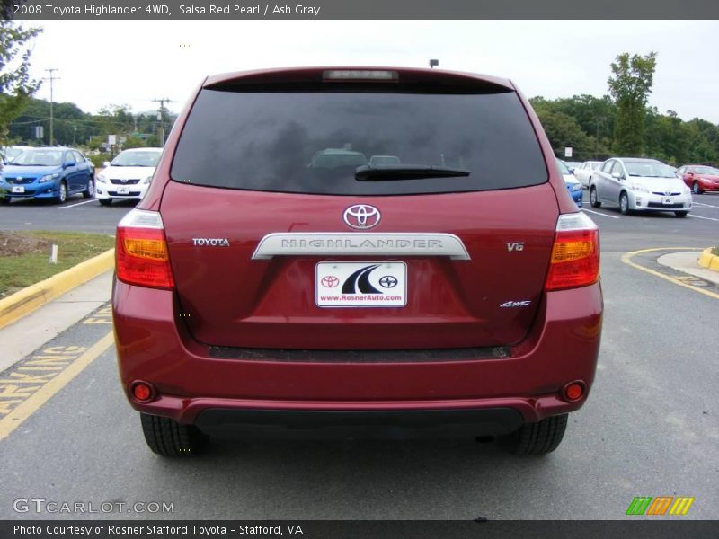 Salsa Red Pearl / Ash Gray 2008 Toyota Highlander 4WD